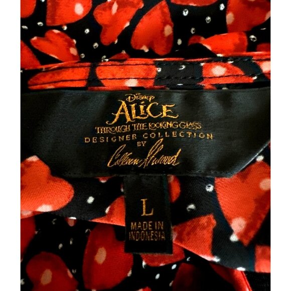 Disney Alice Through the Looking Glass Dress Large Hearts Red Black - Picture 5 of 11